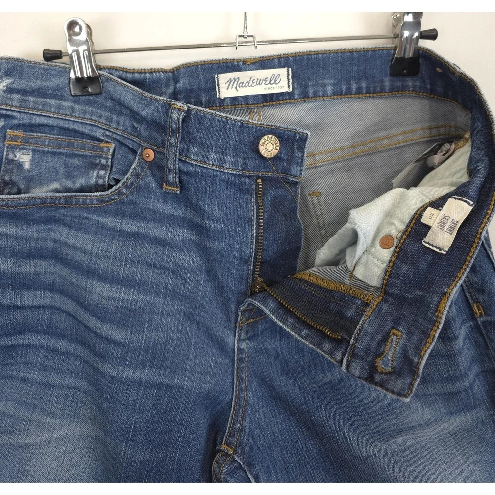 Madewell Skinny Skinny‎ Jeans Women 30 Blue Distressed Stretch Denim Mid Rise